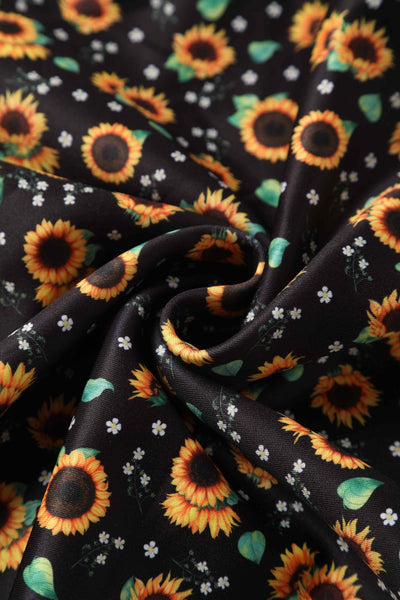 Black Sunflower Swing Dress
