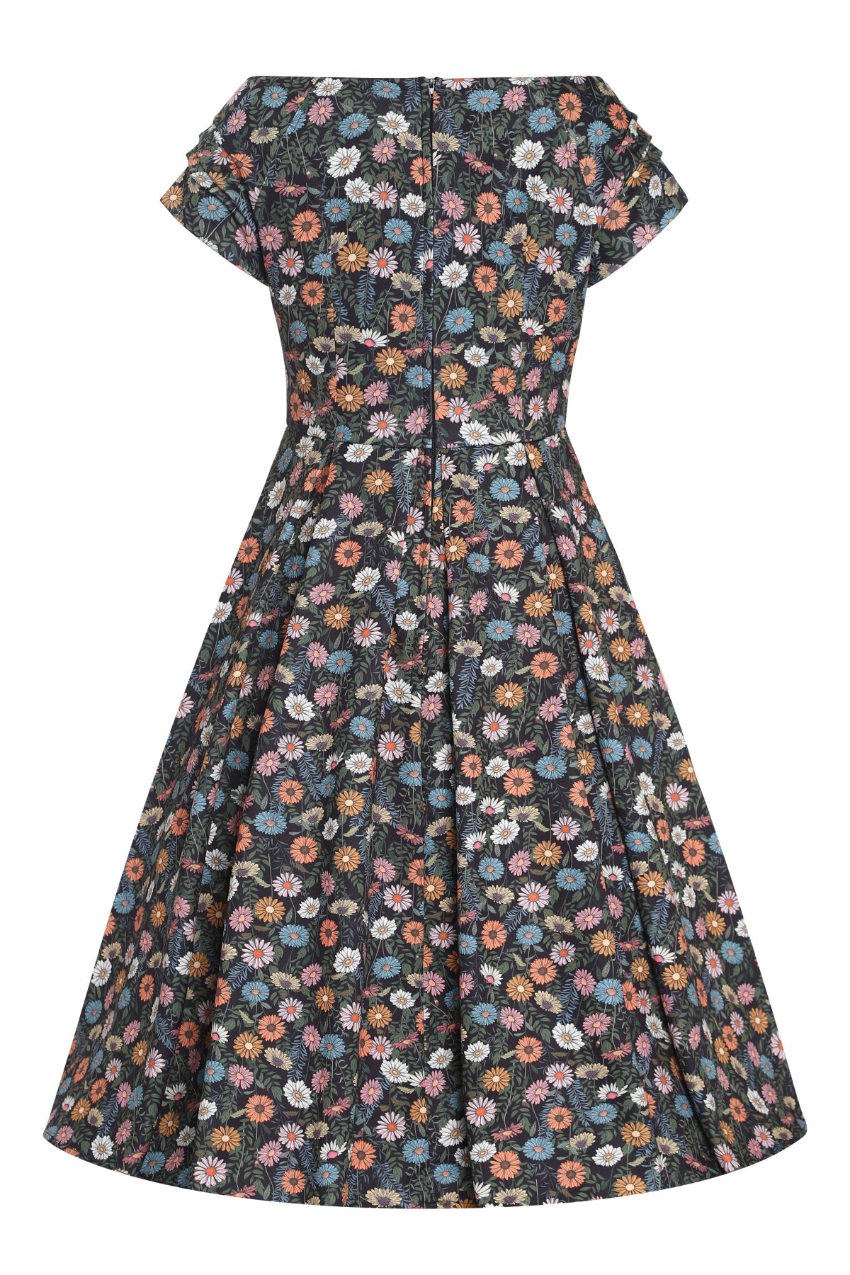 Back view of Black Wildflower Off Shoulder Dress