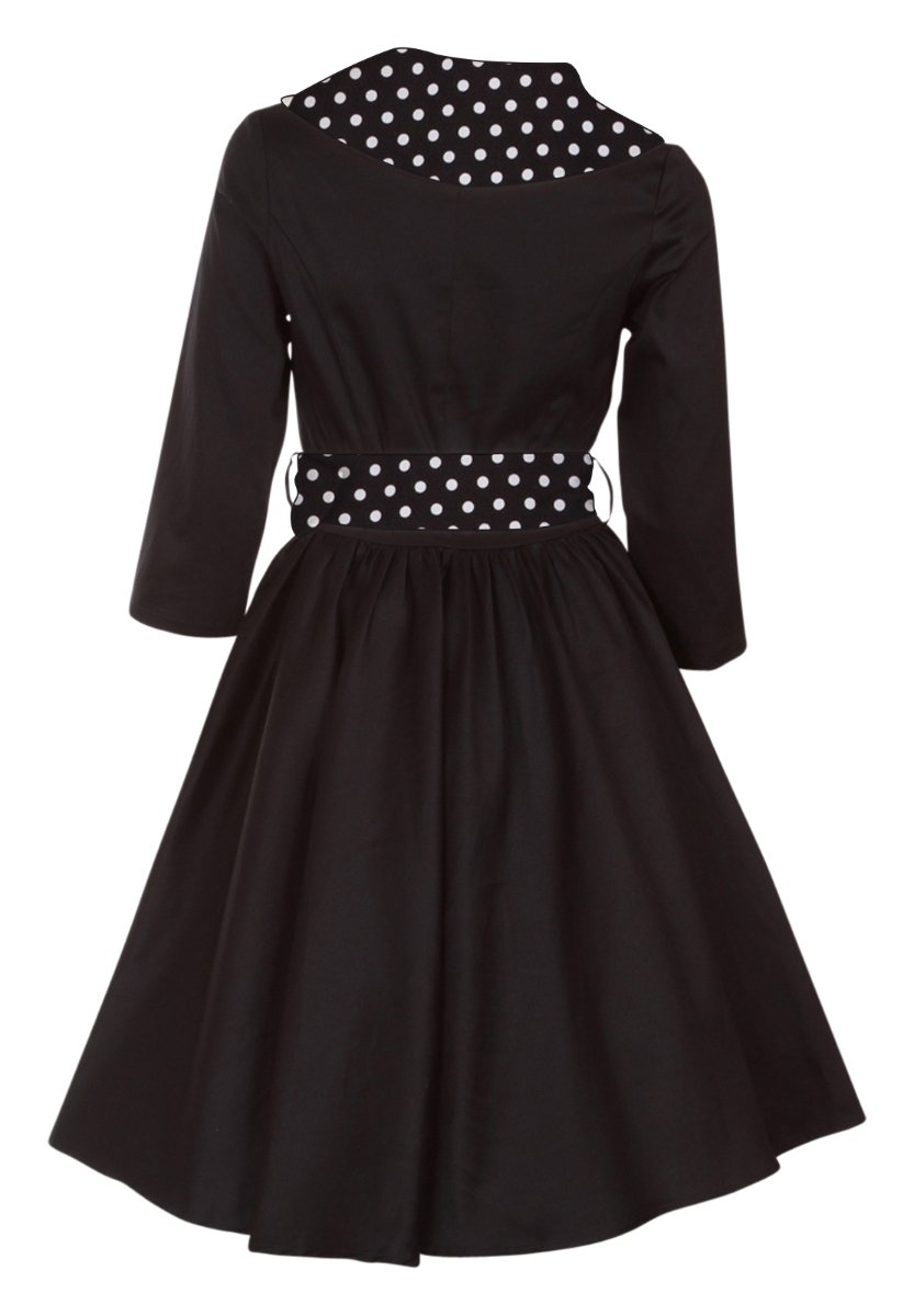 Tiffany 50's Black/White Polka Dot Coat Dress by Dolly and Dotty