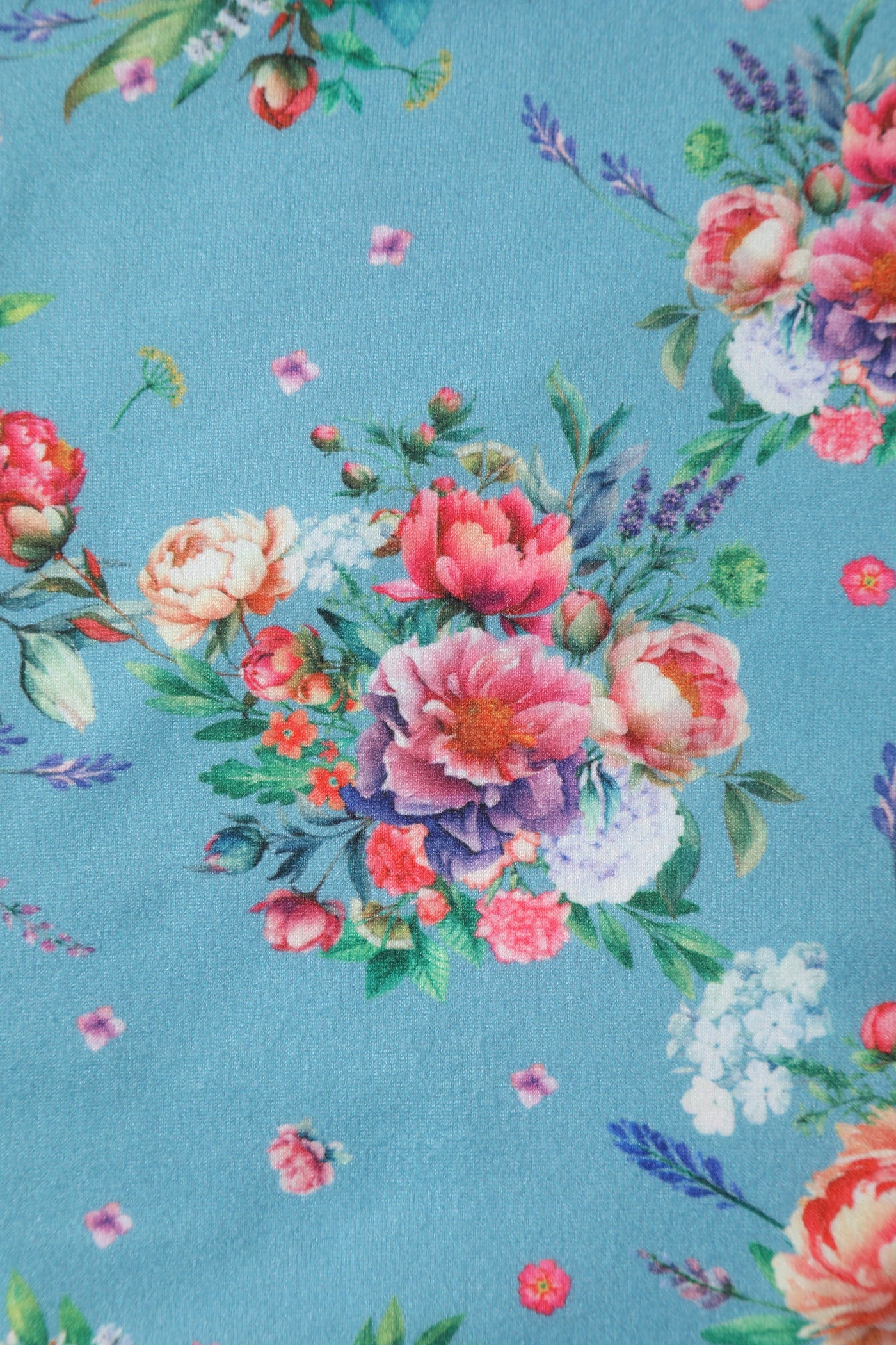 blue floral english garden print