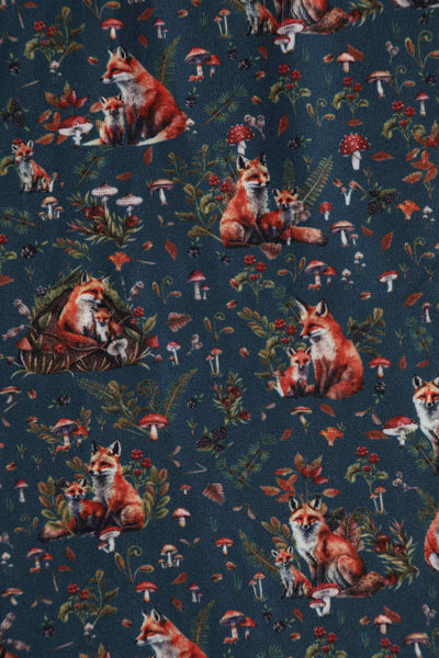 Fox Den Print Dress in Blue