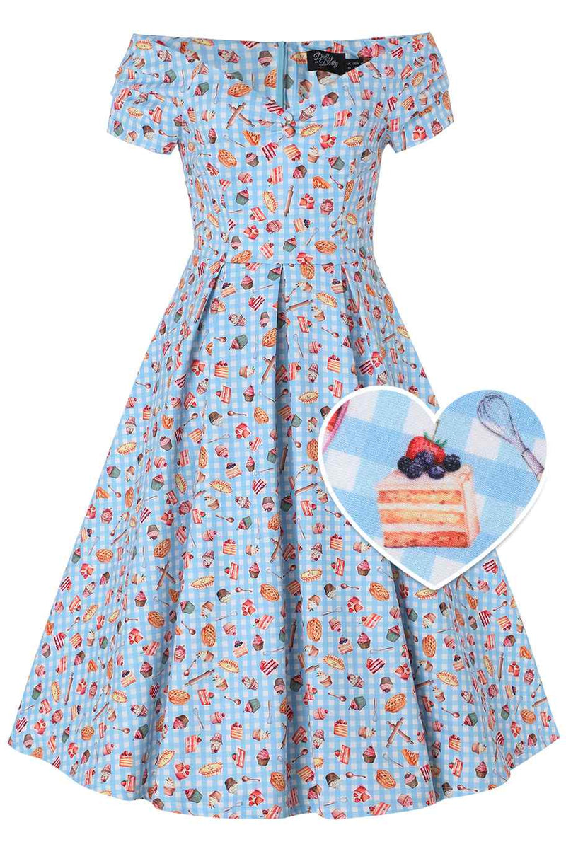 Front view of Close up view of Blue Sea Turtle Wrap Dress