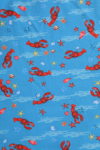 Close up view of Blue Lobster Dress