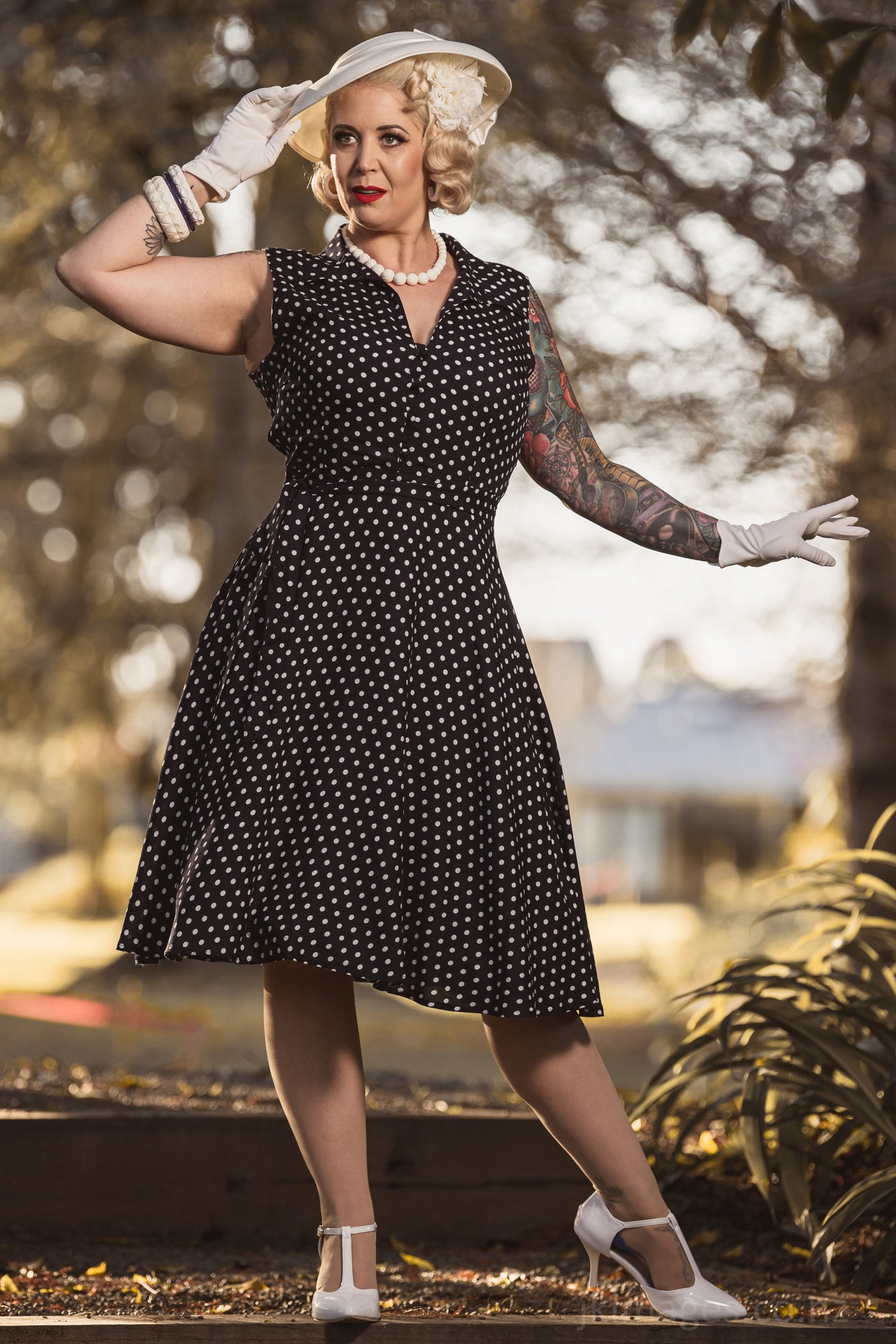 Poppy Blue Polka Dot Shirt Dress 8