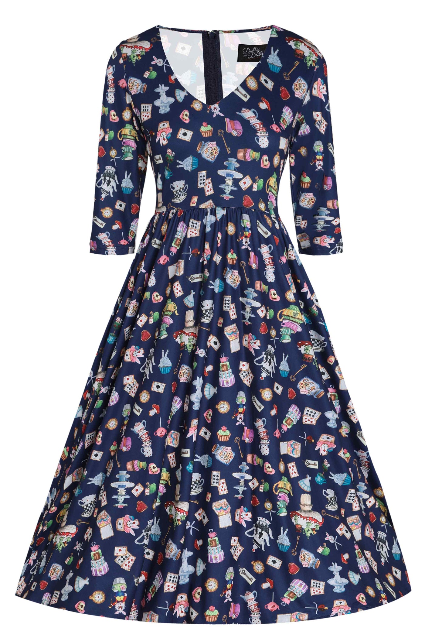 Front view of Blue Wonderland Dress