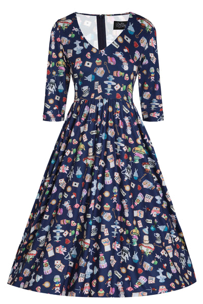 Front view of Blue Wonderland Dress