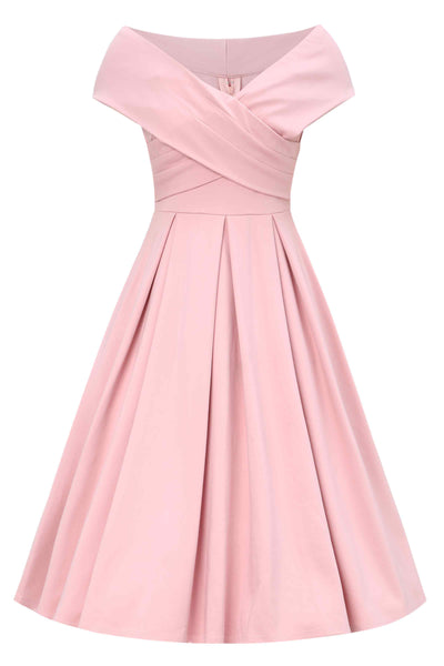 Front view of Blush Pink Off Shoulder Dress