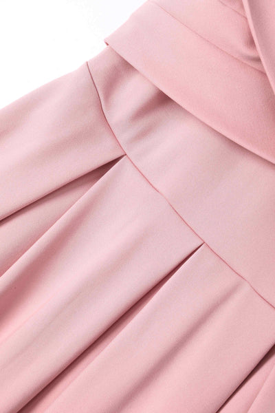 Close up view of Blush Pink Off Shoulder Dress