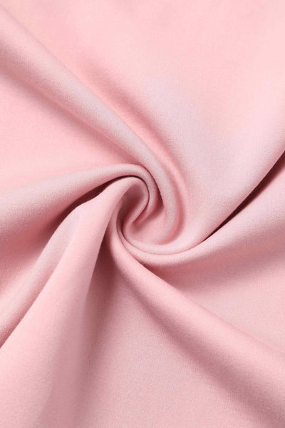 Close up view of Blush Pink Off Shoulder Dress