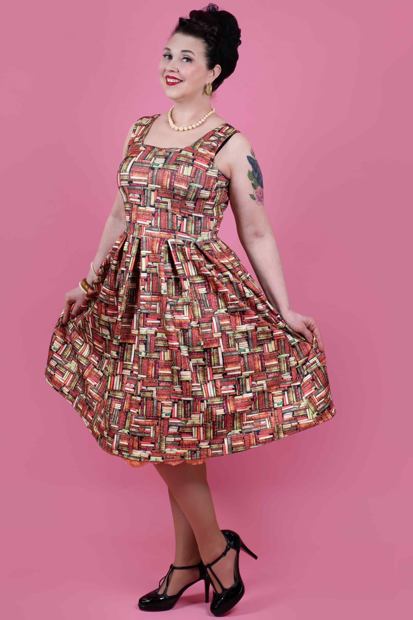 Book Print Tea Dress