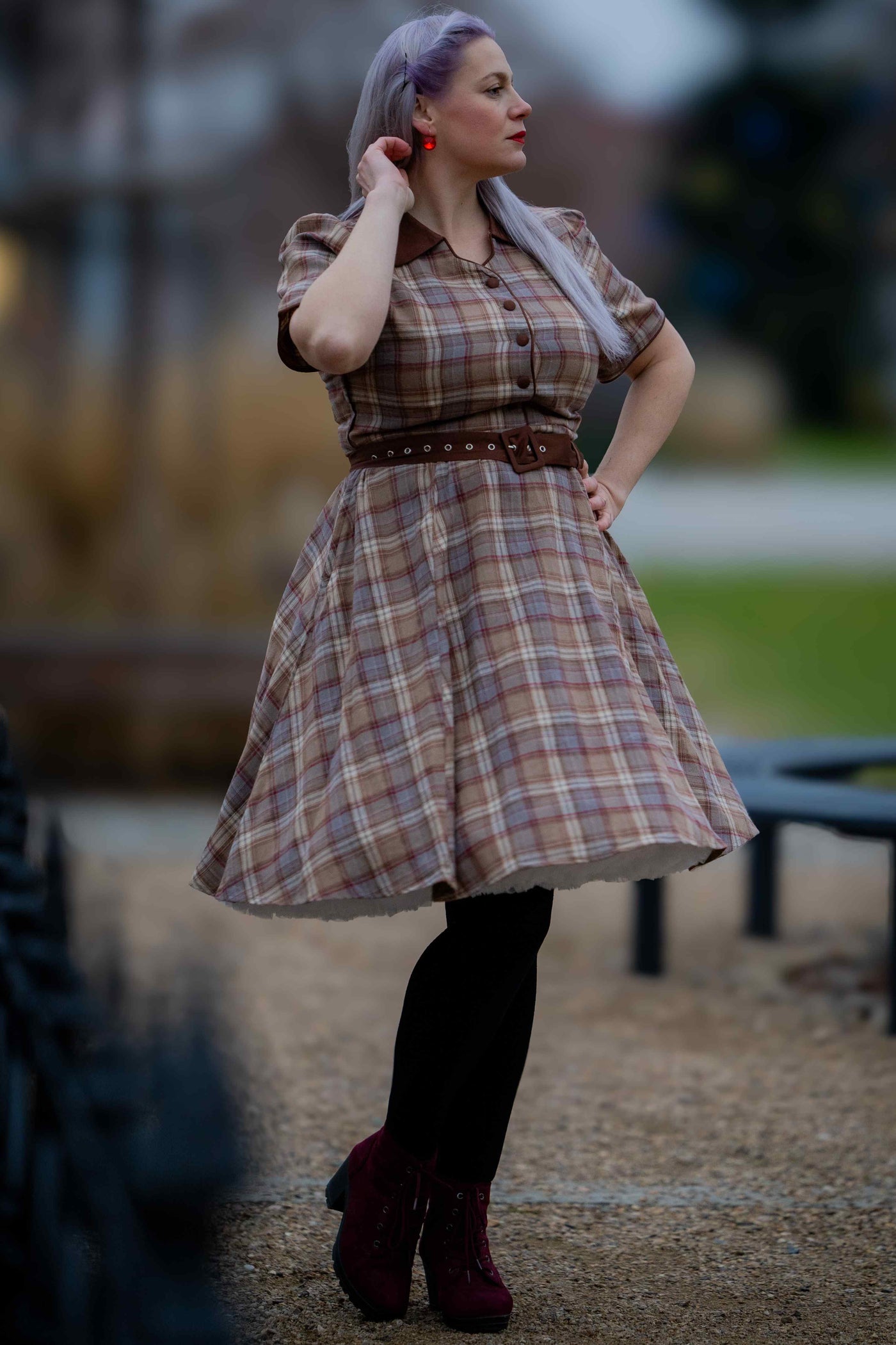 Penelope Brown Tartan Shirt Dress Penelope Brown Tartan Shirt Dress