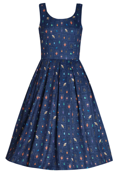 Navy Blue Bug Swing Dress