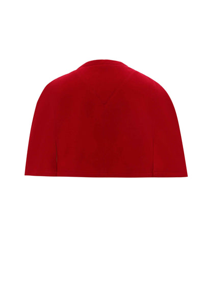 Back view of Burgundy Cape Jacket