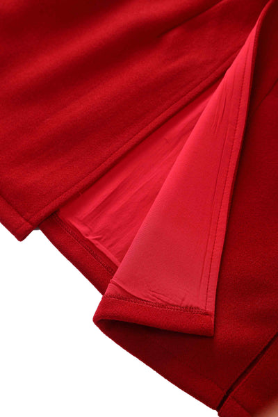 Close up view of Burgundy Cape Jacket