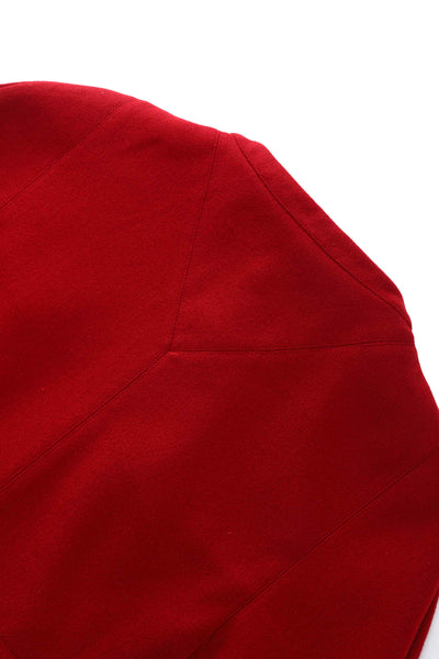 Close up view of Burgundy Cape Jacket