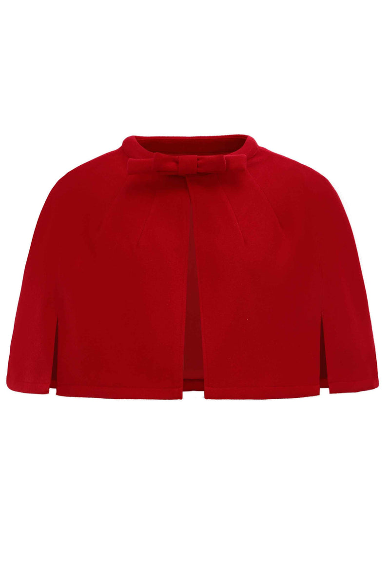 Front view of Burgundy Cape Jacket