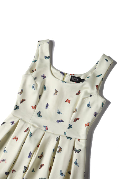 Close up view of Butterfly Garden Flared Dress