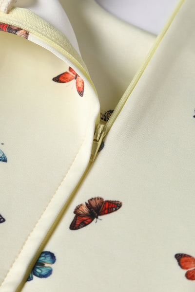 Close up view of Butterfly Garden Flared Dress