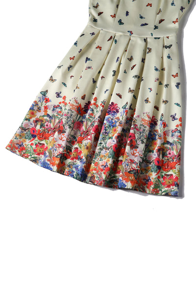 Close up view of Butterfly Garden Flared Dress