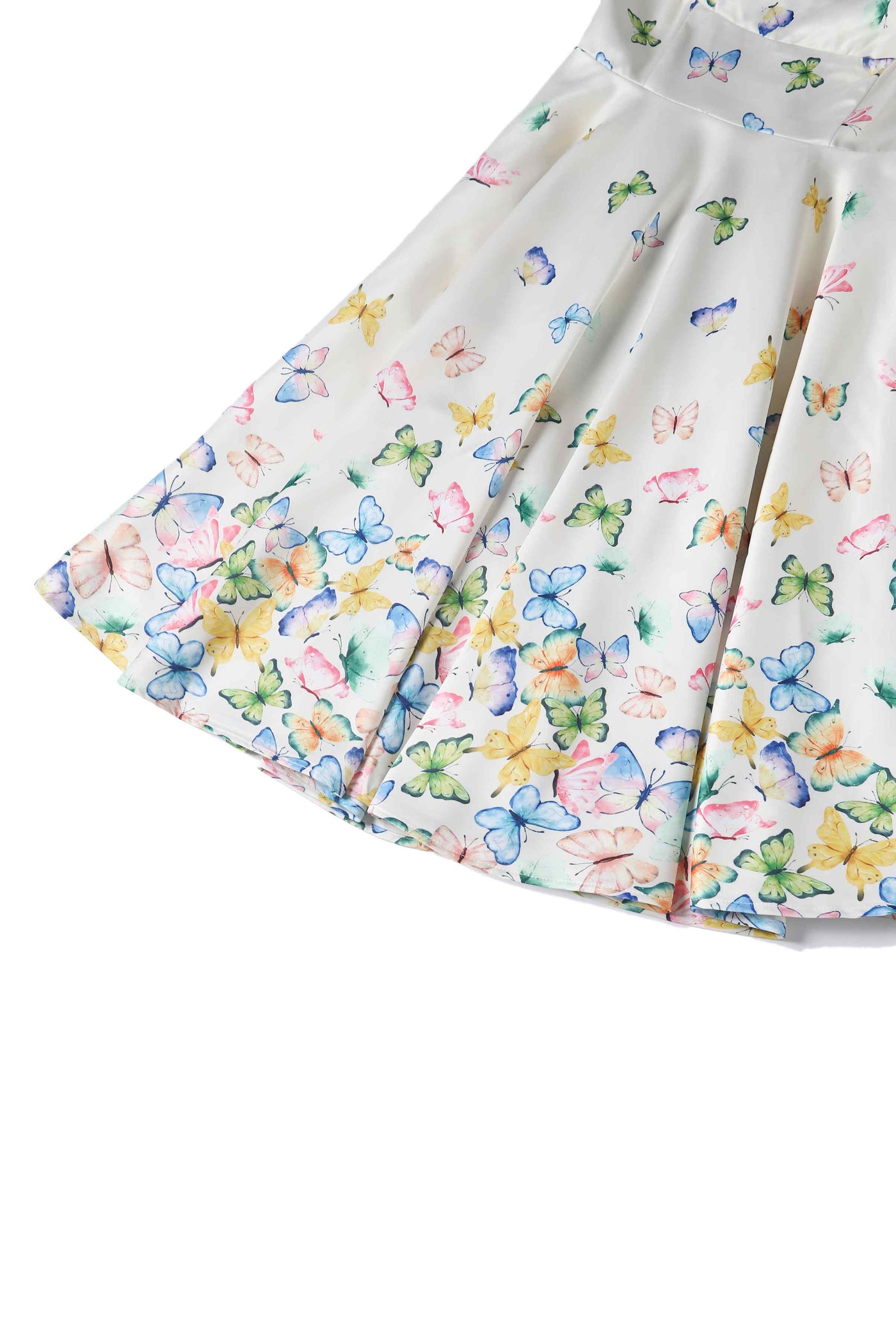 Close up view of Buttterfly Garden Pleated Bust Dress