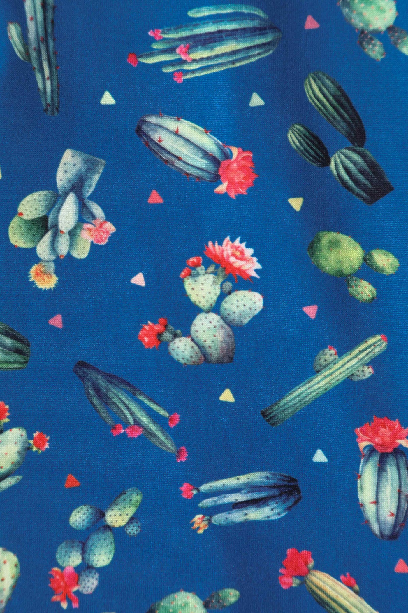 Close up View of Cactus Blue Wrap Dress