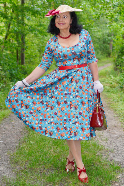 model photo of Carnation Blue Midi Dress