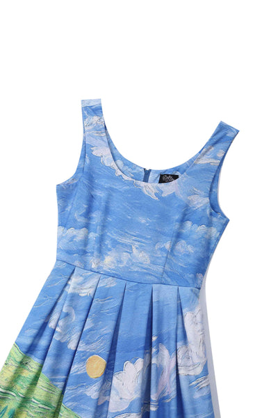 Amanda Cat Adventure Swing Dress In Pastels