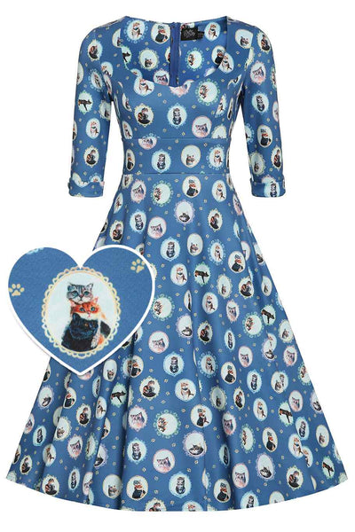 Front view of Scarlette Cat In The Mirror Dress
