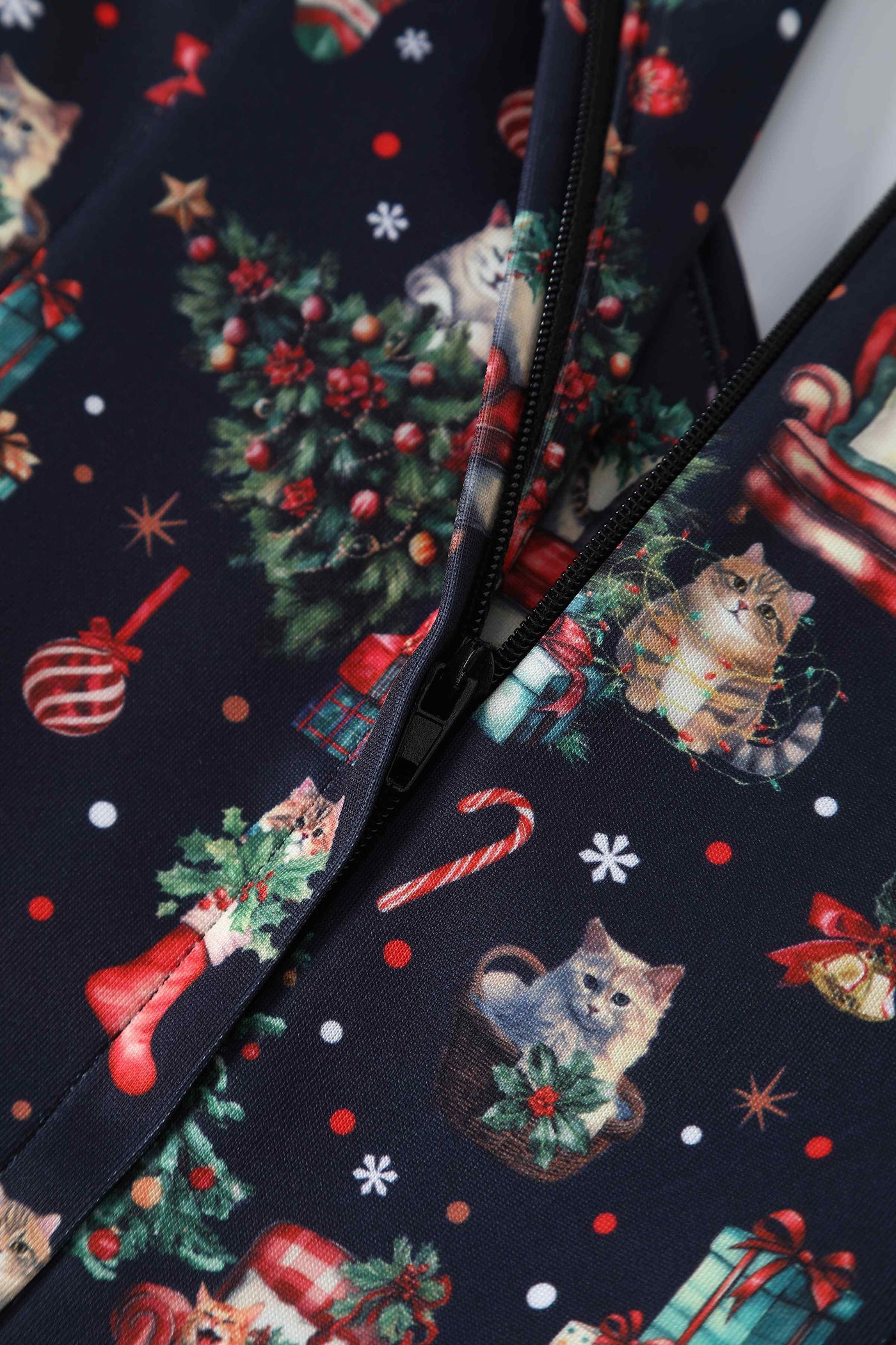 Lily Cats At Christmas Circle Dress With Pockets