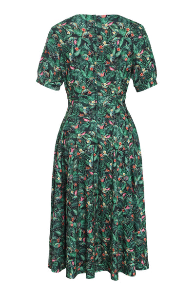 Back view of Chameleon Midi Dress In Green