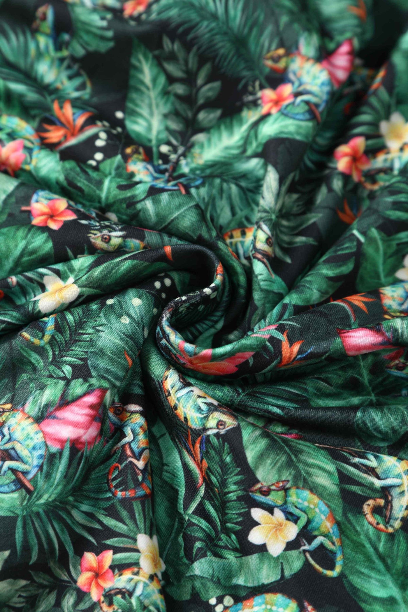 Close up view of Chameleon Midi Dress In Green