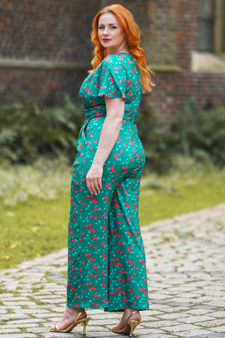 Esther Emerald Green Cherry Jumpsuit 8