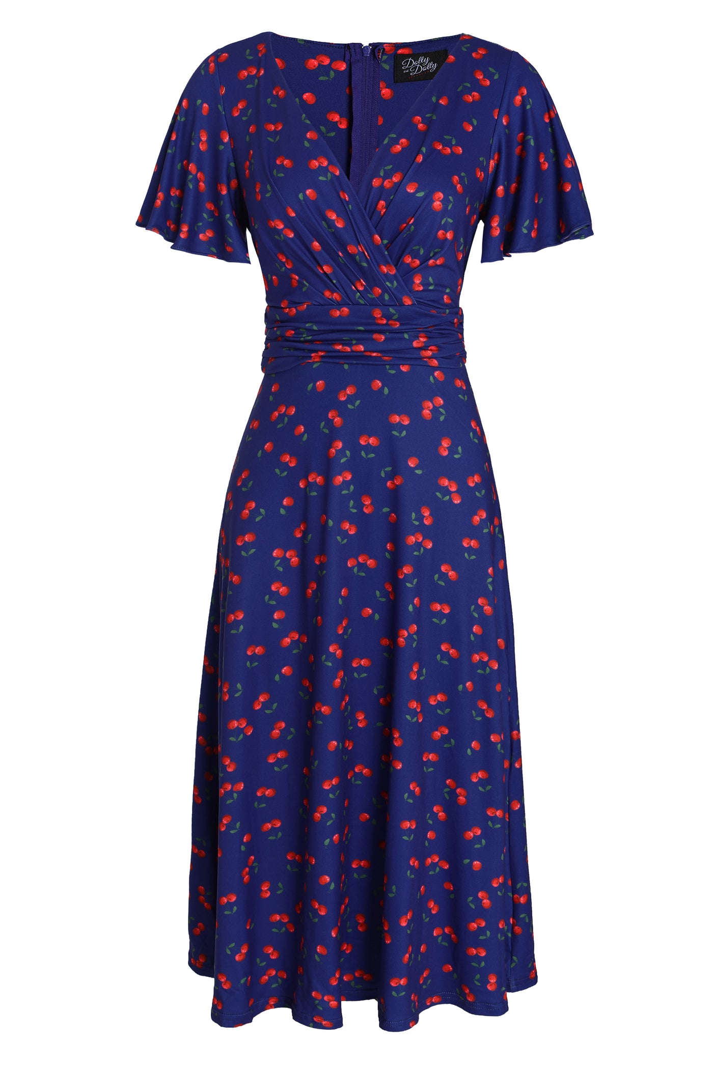 navy blue dress with cherries The Cherry Dress in Navy Blue SS Unique Design