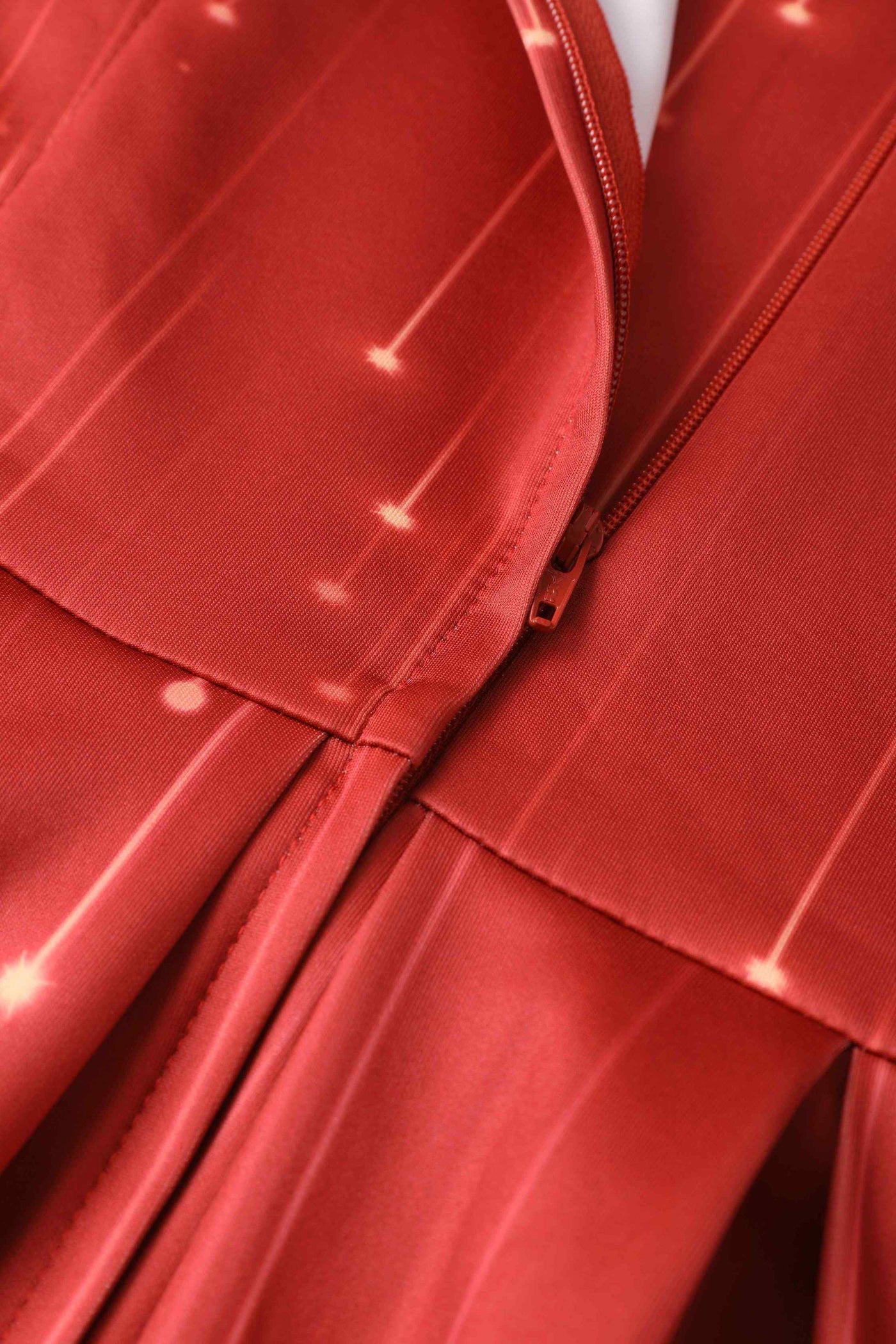 Close up view of Chrismas Market Flared Dress