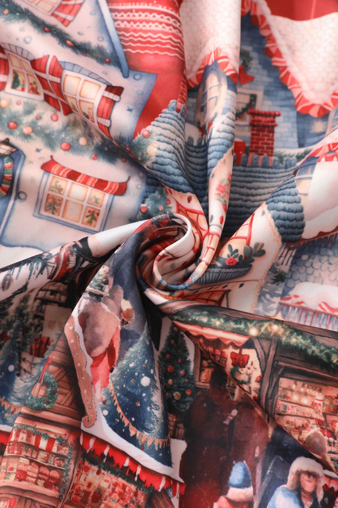 Close up view of Chrismas Market Flared Dress
