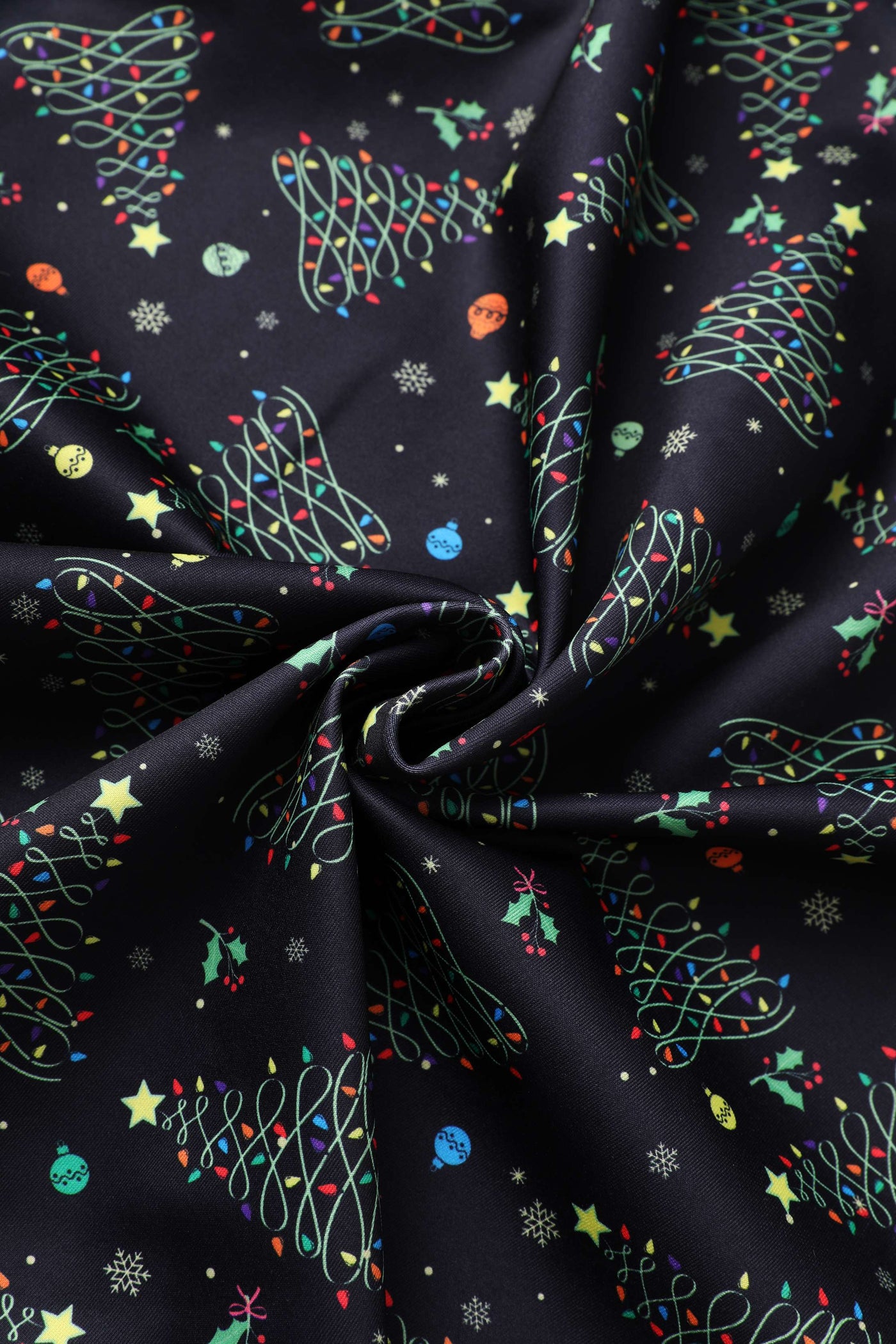 Fabric of Christmas Light Midi Dress In Black