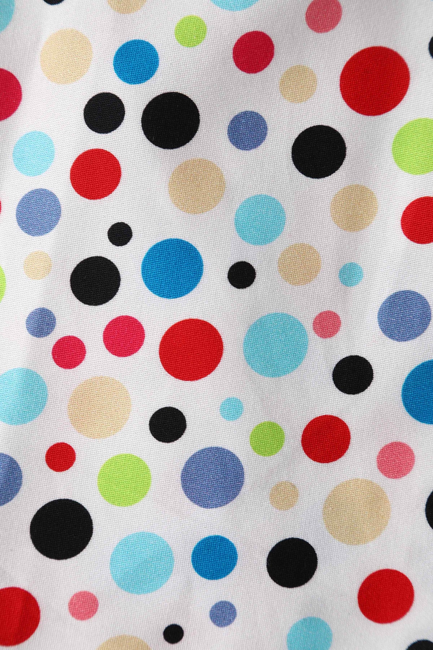 Close up view of Colourful Polka Dot Off Shoulder Dress
