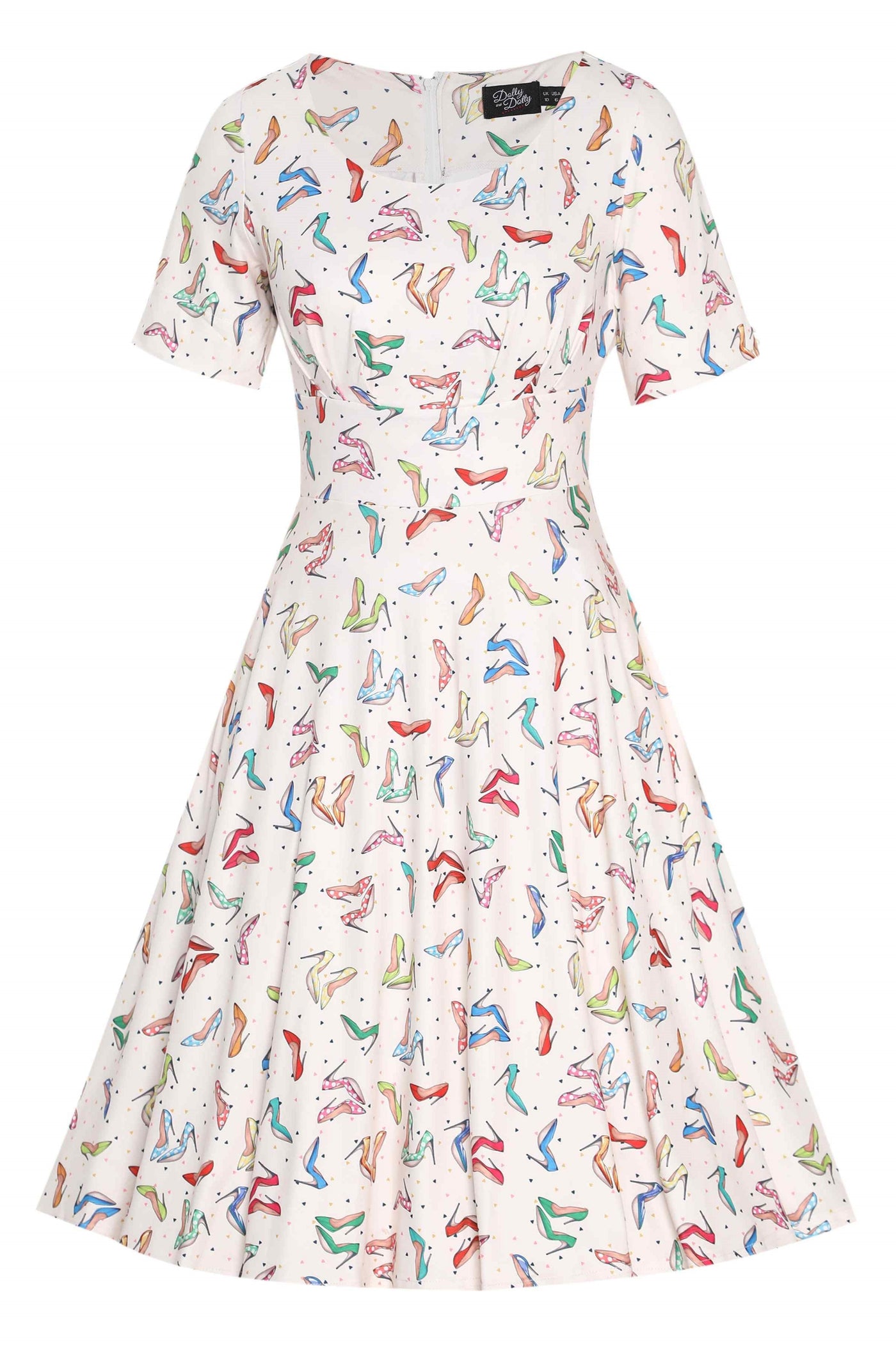 Stiletto White Short Sleeved Dress