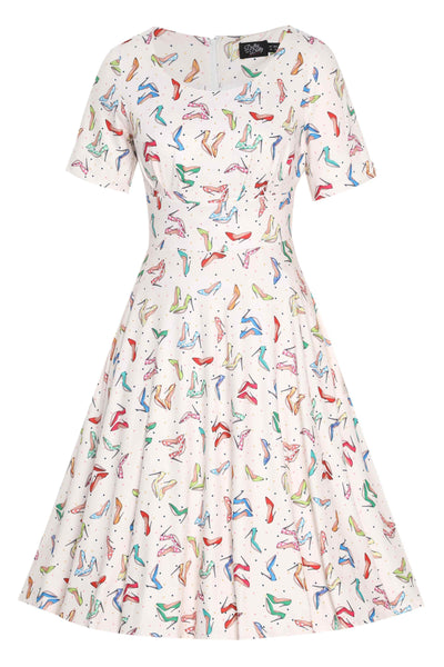Stiletto White Short Sleeved Dress