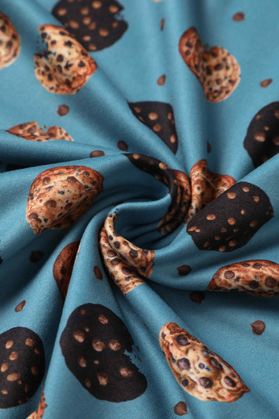 Close up View of Cookie Blue Long Sleeved Dress