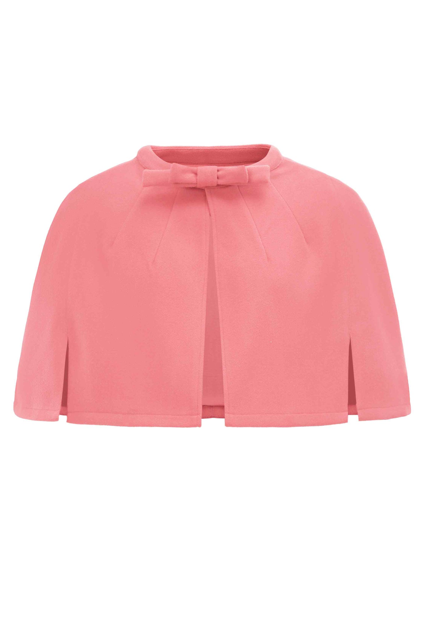 Front view of Coral Pink Cape Jacket