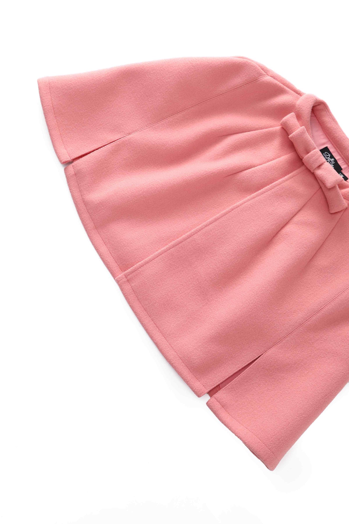 Close up view of Coral Pink Cape Jacket