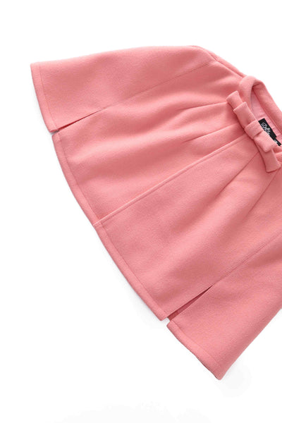 Close up view of Coral Pink Cape Jacket