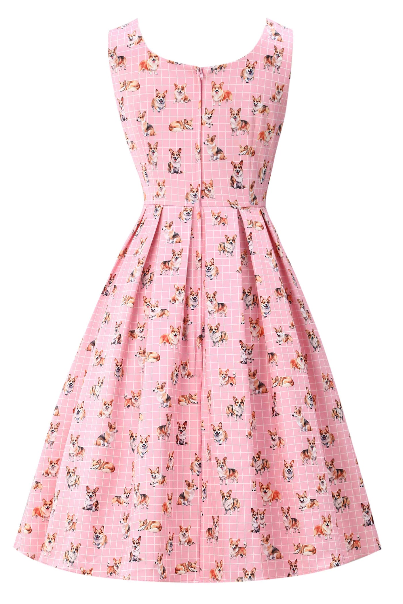 Back view of Corgi Pink Swing Dress