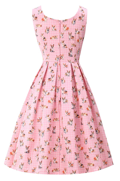 Back view of Corgi Pink Swing Dress
