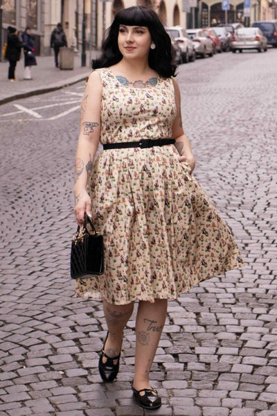 Cowboy Beige Flared Dress