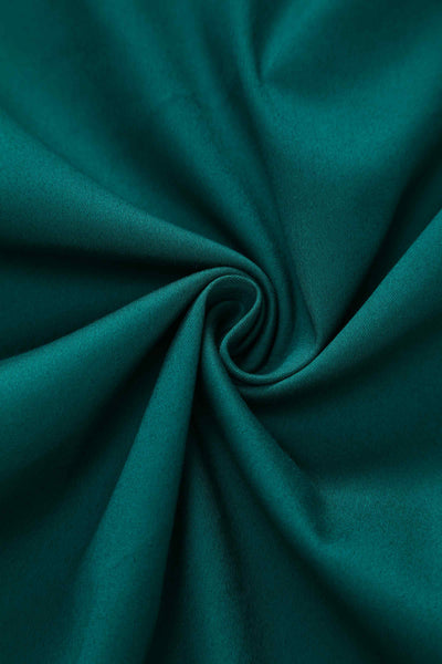 Close up view of Crochet Lace Formal Dress In Emerald Green