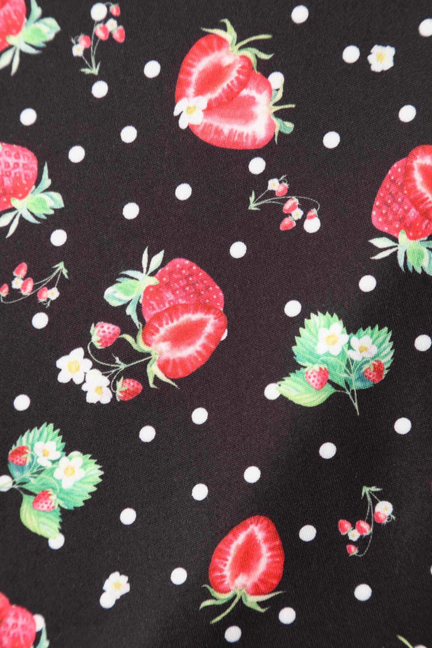 Close up of black strawberry print