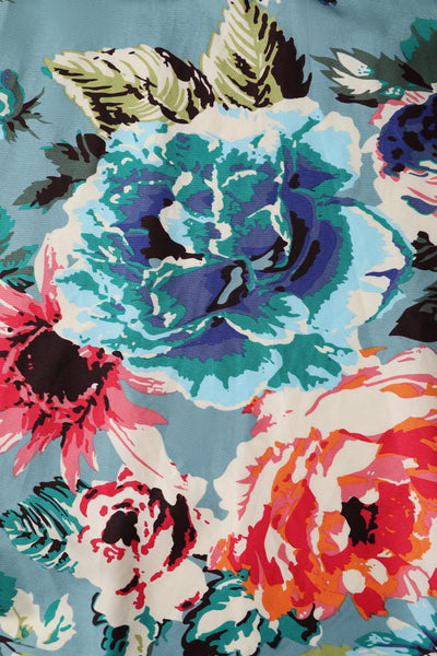 Crossover Bust Blue Floral Dress