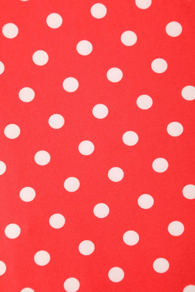 Crossover Bust Red Polka Dot Dress